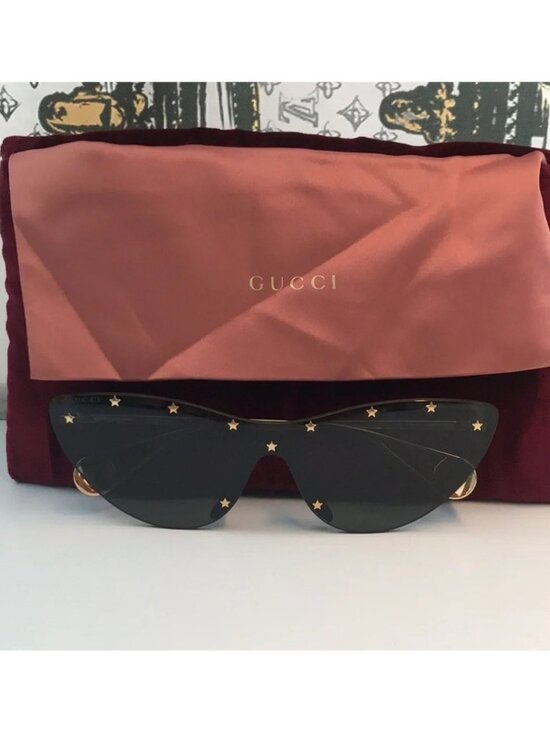 New Authentic Gucci Black and Gold Star-Studded Sunglasses GG0666s 001 main image 6